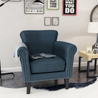 Navy Blue 31" Upholstered Club Chair with Nailhead Trim