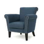 Navy Blue 31" Upholstered Club Chair with Nailhead Trim