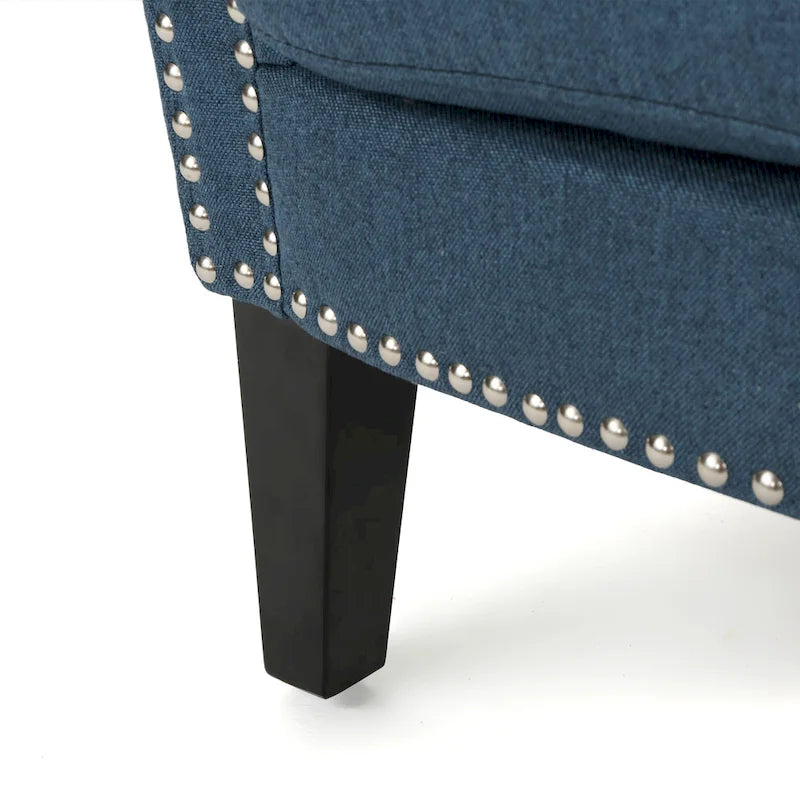 Navy Blue 31" Upholstered Club Chair with Nailhead Trim