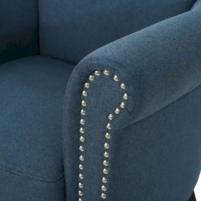 Navy Blue 31" Upholstered Club Chair with Nailhead Trim