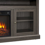 60" Fireplace TV Stand with Glass Doors & Storage for TVs Up to 65"