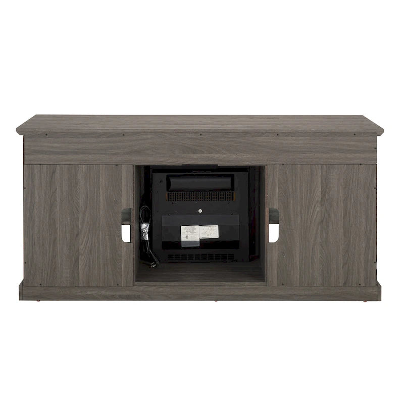 60" Fireplace TV Stand with Glass Doors & Storage for TVs Up to 65"