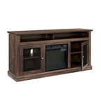 60" Fireplace TV Stand with Glass Doors & Storage for TVs Up to 65"