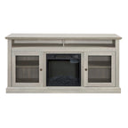 60" Fireplace TV Stand with Glass Doors & Storage for TVs Up to 65"