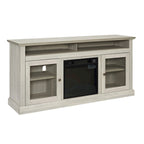 60" Fireplace TV Stand with Glass Doors & Storage for TVs Up to 65"