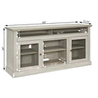 60" Fireplace TV Stand with Glass Doors & Storage for TVs Up to 65"