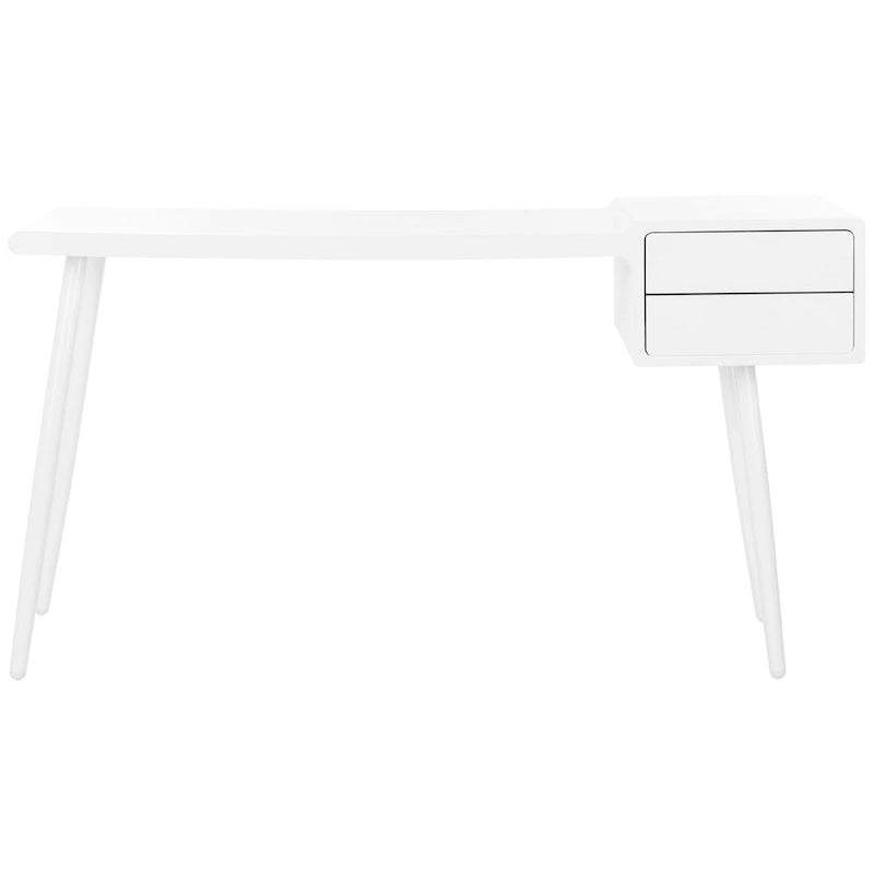 Mid Century Two Drawer Desk with Metal Legs