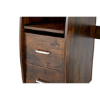 47" Traditional Curved Computer Desk with Keyboard Tray, Drawers & Storage Shelves