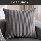 101.6 Corduroy L-Shaped Sectional Sofa with Chaise Lounge and 4 Pillows