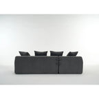 101.6 Corduroy L-Shaped Sectional Sofa with Chaise Lounge and 4 Pillows
