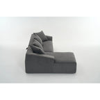 101.6 Corduroy L-Shaped Sectional Sofa with Chaise Lounge and 4 Pillows