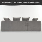 101.6 Corduroy L-Shaped Sectional Sofa with Chaise Lounge and 4 Pillows