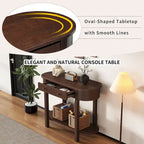 Vintage Console Table, Glossy Sofa Table for Entryway and Living Room