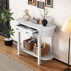 Vintage Console Table, Glossy Sofa Table for Entryway and Living Room