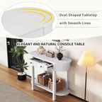 Vintage Console Table, Glossy Sofa Table for Entryway and Living Room