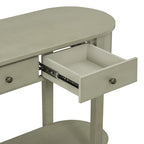 Vintage Console Table, Glossy Sofa Table for Entryway and Living Room