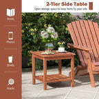 2-Piece Natural Acacia Wood 2-Tier Outdoor Side Table Set - 18x18x18"