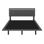 Floating Velvet Platform Bed with RGB LED Lights & Adjustable Wingback Headboard