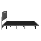 Floating Velvet Platform Bed with RGB LED Lights & Adjustable Wingback Headboard
