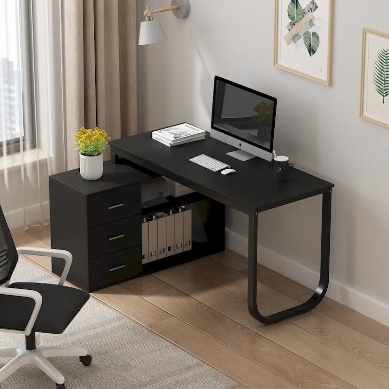 55 L Shaped Desk Writing Computer Desk Storage Workstation 5 Colors