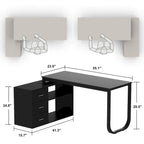 55 L Shaped Desk Writing Computer Desk Storage Workstation 5 Colors