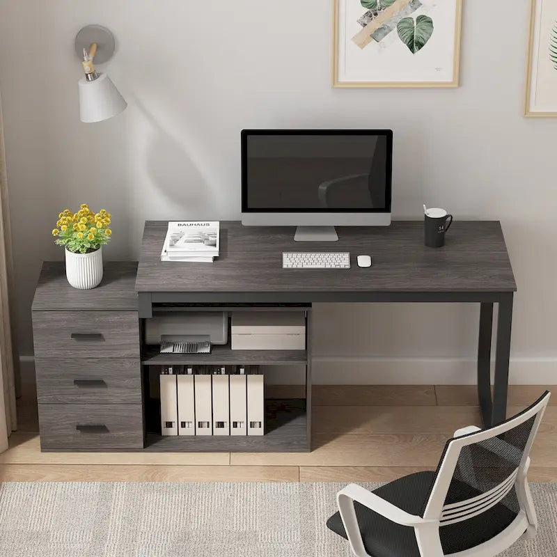 55 L Shaped Desk Writing Computer Desk Storage Workstation 5 Colors