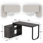 55 L Shaped Desk Writing Computer Desk Storage Workstation 5 Colors