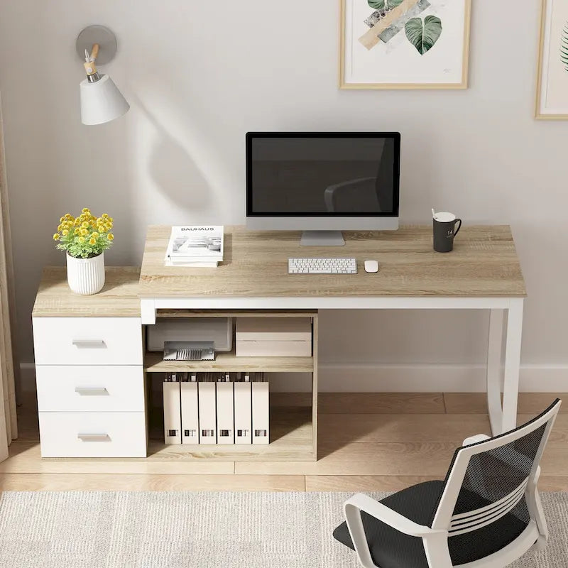 55 L Shaped Desk Writing Computer Desk Storage Workstation 5 Colors