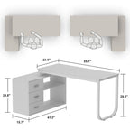 55 L Shaped Desk Writing Computer Desk Storage Workstation 5 Colors