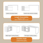 55 L Shaped Desk Writing Computer Desk Storage Workstation 5 Colors