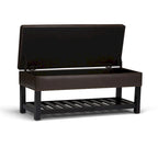43" Tufted Rectangle Storage Ottoman Bench with Nailhead Trim - Faux Leather