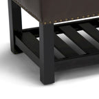 43" Tufted Rectangle Storage Ottoman Bench with Nailhead Trim - Faux Leather