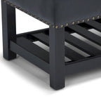 43" Tufted Rectangle Storage Ottoman Bench with Nailhead Trim - Faux Leather