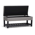 43" Tufted Rectangle Storage Ottoman Bench with Nailhead Trim - Faux Leather