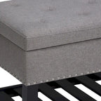 43" Tufted Rectangle Storage Ottoman Bench with Nailhead Trim - Faux Leather