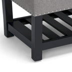 43" Tufted Rectangle Storage Ottoman Bench with Nailhead Trim - Faux Leather