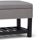43" Tufted Rectangle Storage Ottoman Bench with Nailhead Trim - Faux Leather