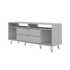 62.99" Mid-Century Media Cabinet Console with Metal Legs & Open Shelves