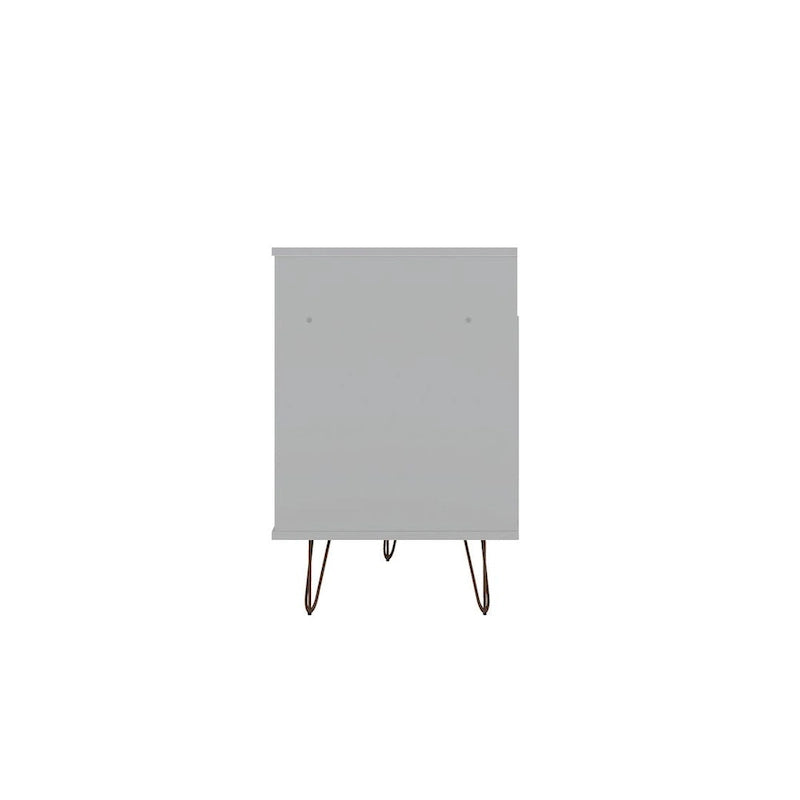 62.99" Mid-Century Media Cabinet Console with Metal Legs & Open Shelves