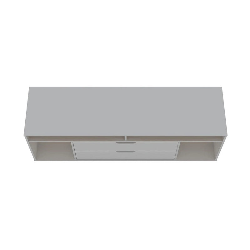 62.99" Mid-Century Media Cabinet Console with Metal Legs & Open Shelves