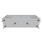 62.99" Mid-Century Media Cabinet Console with Metal Legs & Open Shelves