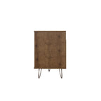 62.99" Mid-Century Media Cabinet Console with Metal Legs & Open Shelves