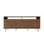 62.99" Mid-Century Media Cabinet Console with Metal Legs & Open Shelves