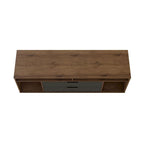 62.99" Mid-Century Media Cabinet Console with Metal Legs & Open Shelves