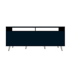 62.99" Mid-Century Media Cabinet Console with Metal Legs & Open Shelves