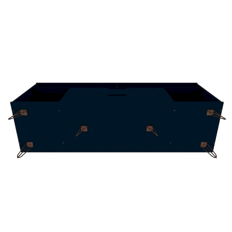 62.99" Mid-Century Media Cabinet Console with Metal Legs & Open Shelves