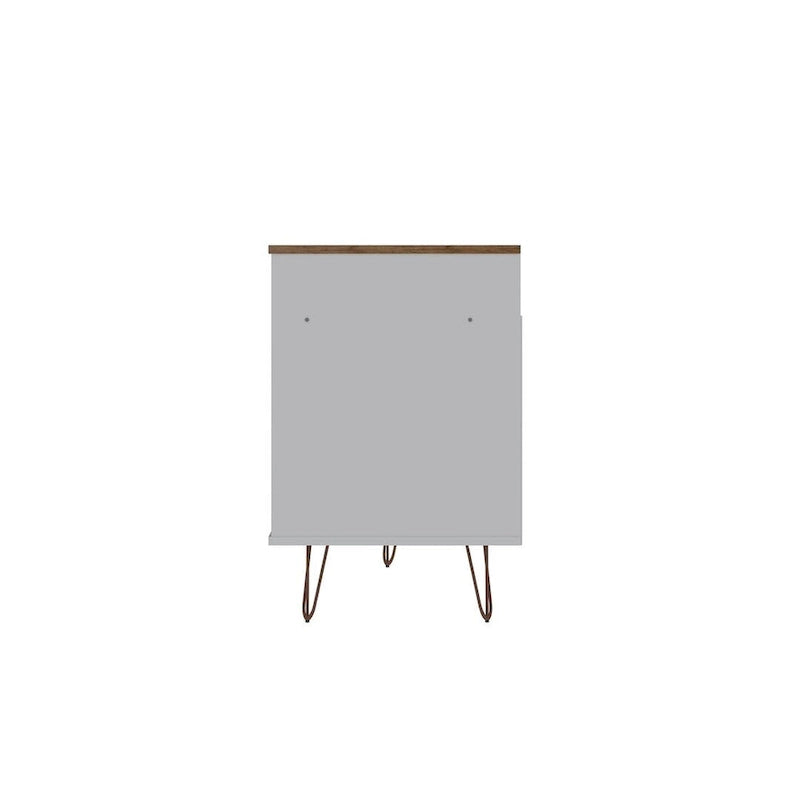 62.99" Mid-Century Media Cabinet Console with Metal Legs & Open Shelves