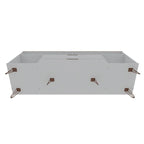 62.99" Mid-Century Media Cabinet Console with Metal Legs & Open Shelves