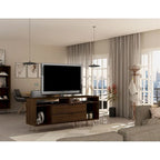 62.99" Mid-Century Media Cabinet Console with Metal Legs & Open Shelves