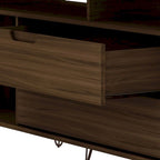 62.99" Mid-Century Media Cabinet Console with Metal Legs & Open Shelves